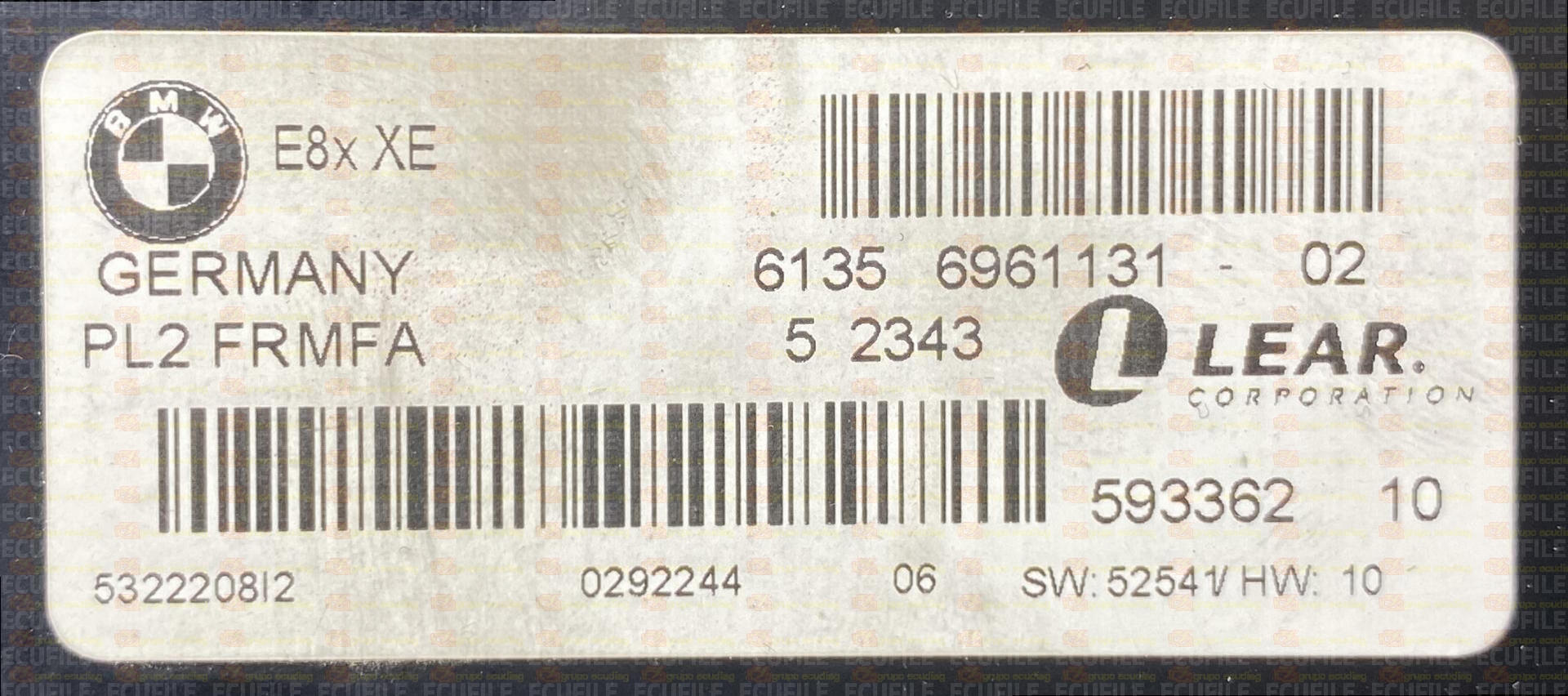 LEAR PL2 FRMFA 59336210 E8x XE BMW 61356961131-02 EEPROM 95320