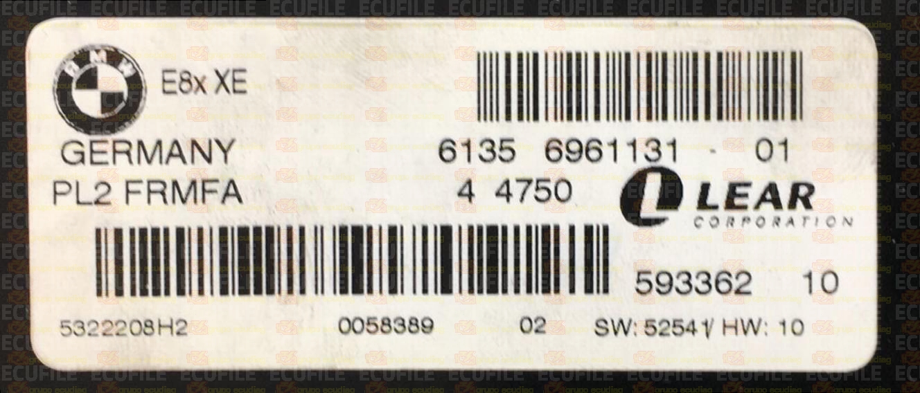 LEAR PL2 FRMFA 59336210 E8x XE BMW 61356961131-01 EEPROM 95320