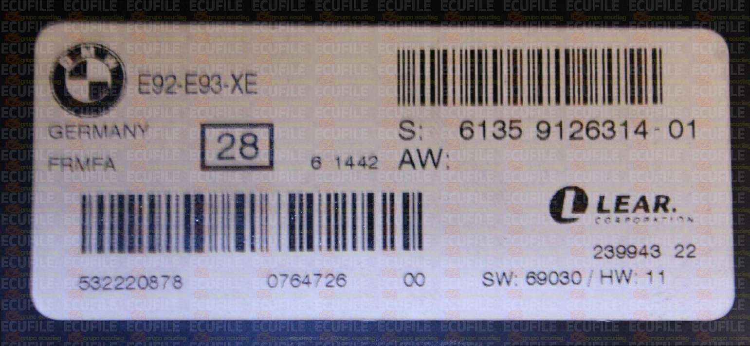 LEAR FRMFA 23994322 E92-E93-XE BMW 61359126314-01 EEPROM 95320