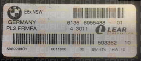 LEAR PL2 FRMFA 59336210 E8x NSW BMW 61356955488-01 EEPROM 95320
