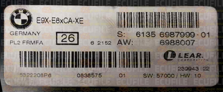 LEAR PL2 FRMFA 23994322 E9X-E8xCA-XE BMW 61356987999-01 61356988007 EEPROM 95320