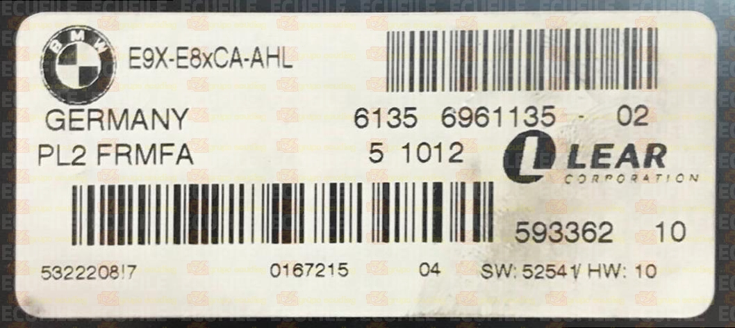 LEAR PL2 FRMFA 59336210 E9X-E8xCA-AHL BMW 61356961135-02 EEPROM 95320