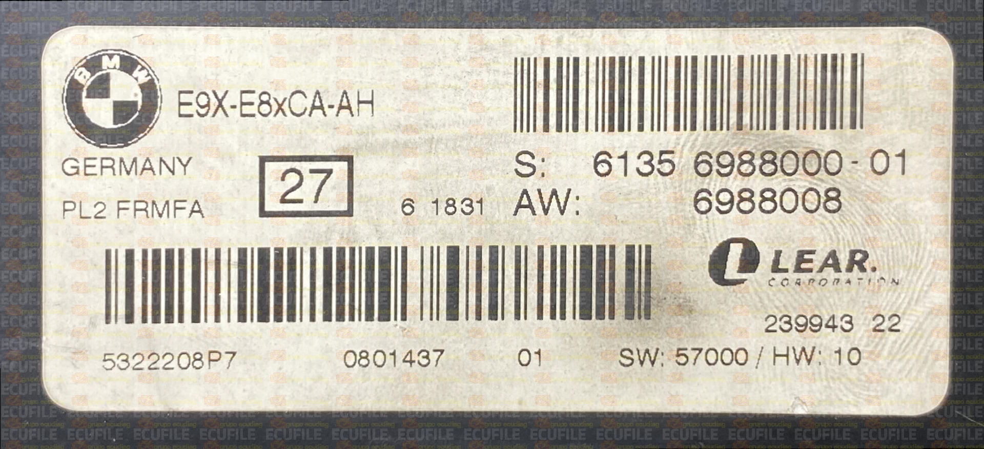LEAR PL2 FRMFA 23994322 E9X-E8XCA-AH BMW 61356988000-01 61356988008 EEPROM 95320
