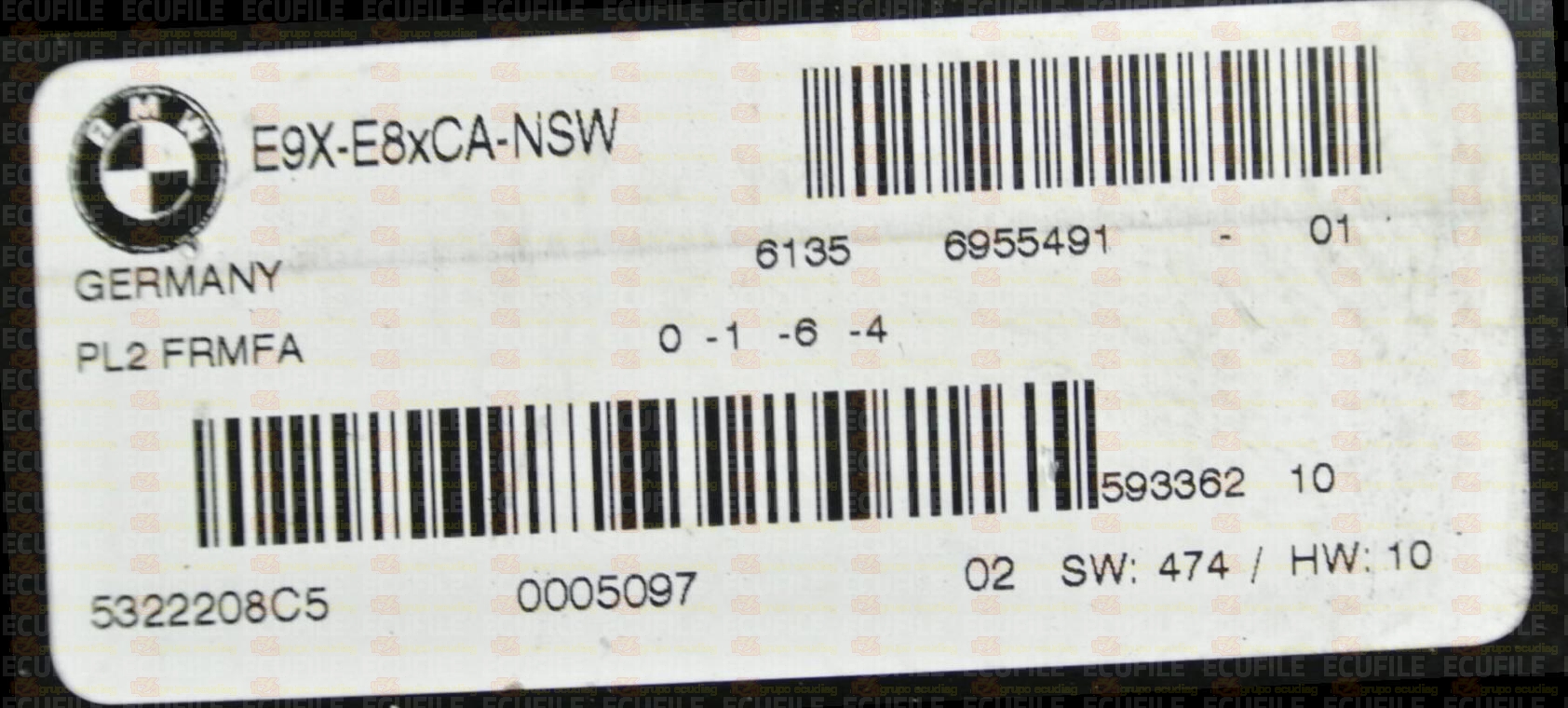 LEAR PL2 FRMFA 59336210 E9X-E8xCA-NSW BMW 61356955491-01 EEPROM 95320