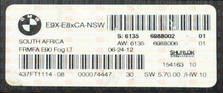 LEAR FRMFA E90 Fog LT 15416310 E9X-E8xCA-NSW BMW 61356988002-01 61356988006-01 EEPROM 95320