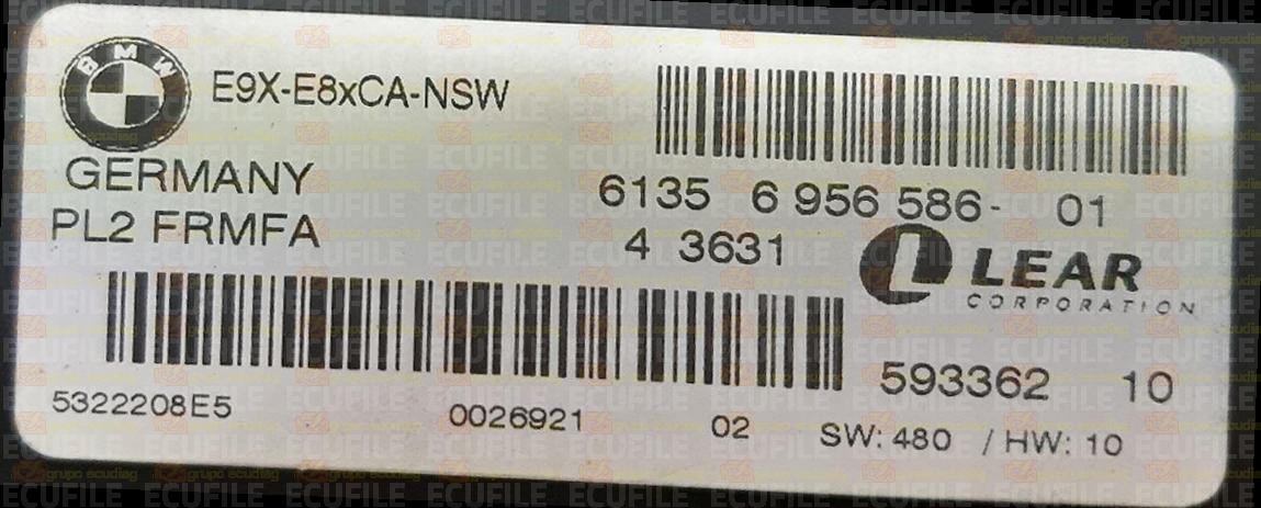 LEAR PL2 FRMFA 59336210 E9X-E8xCA-NSW BMW 61356956586-01 EEPROM 95320