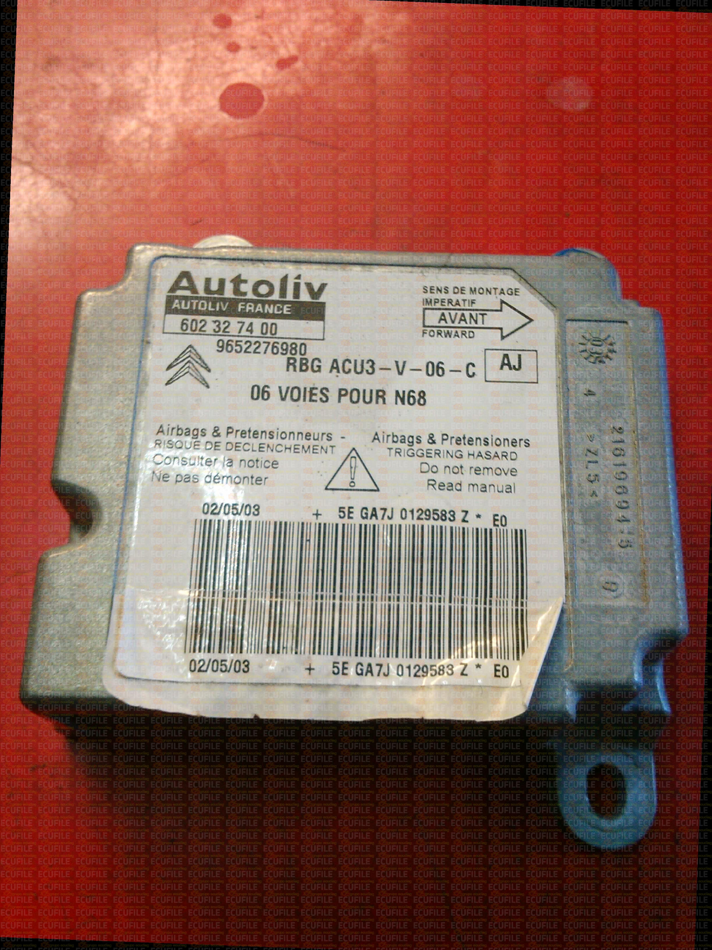 AUTOLIV 602327400 CITROEN XSARA PICASSO 9652276980 AJ