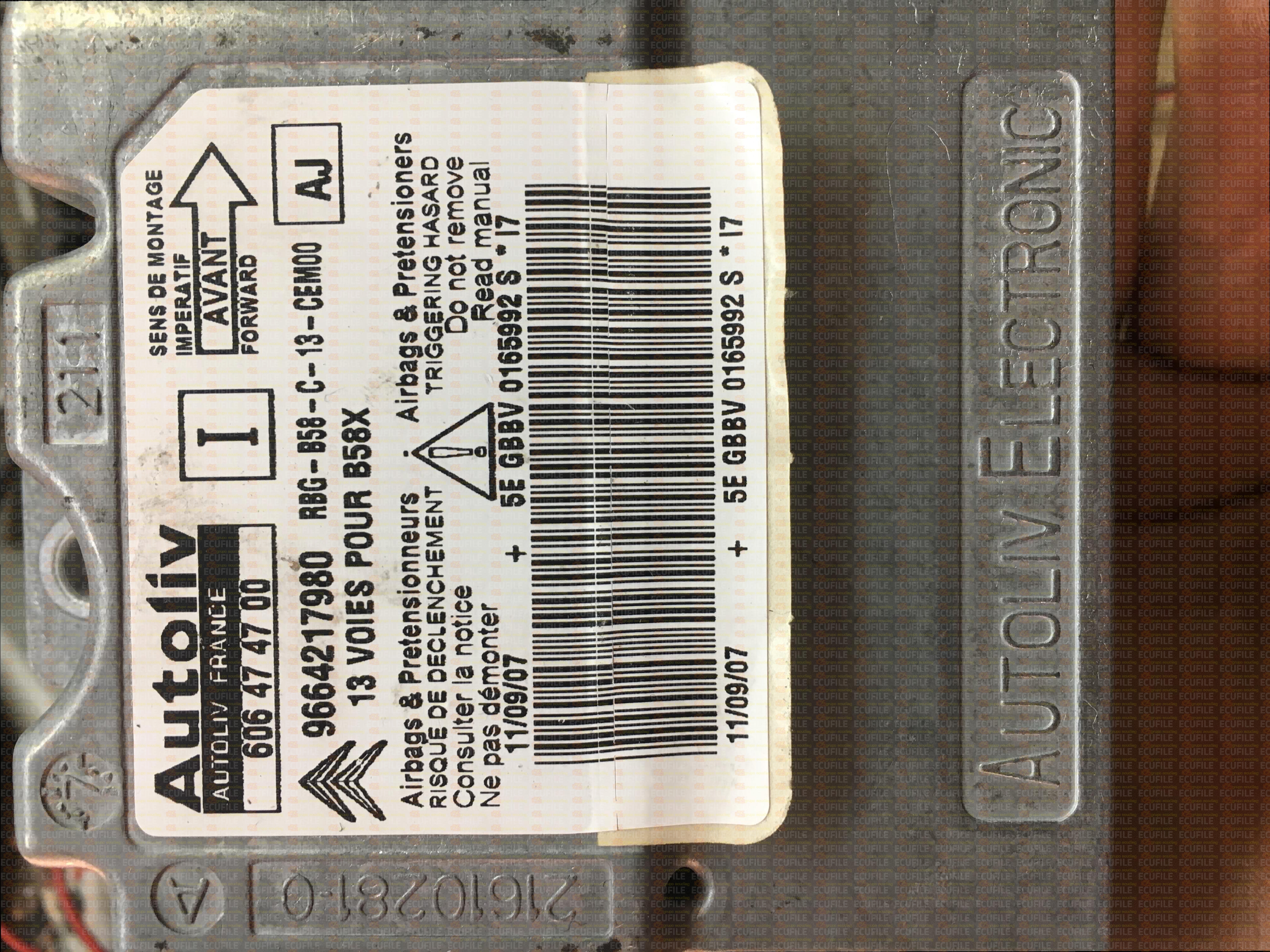 AUTOLIV 606474700 CITROEN C4 PICASSO 9664217980 AJ