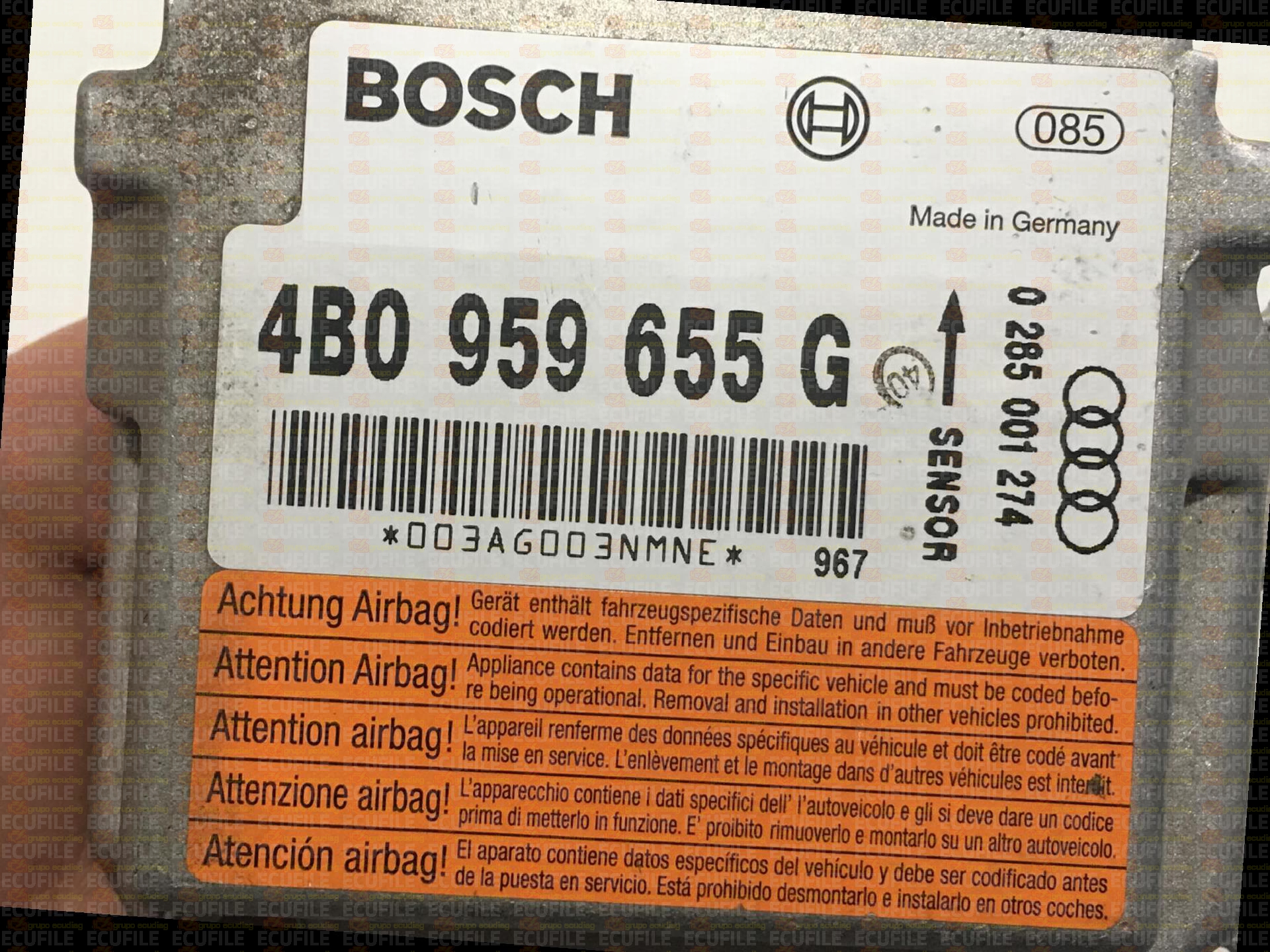 BOSCH 0285001274 AUDI A3 4B0959655G