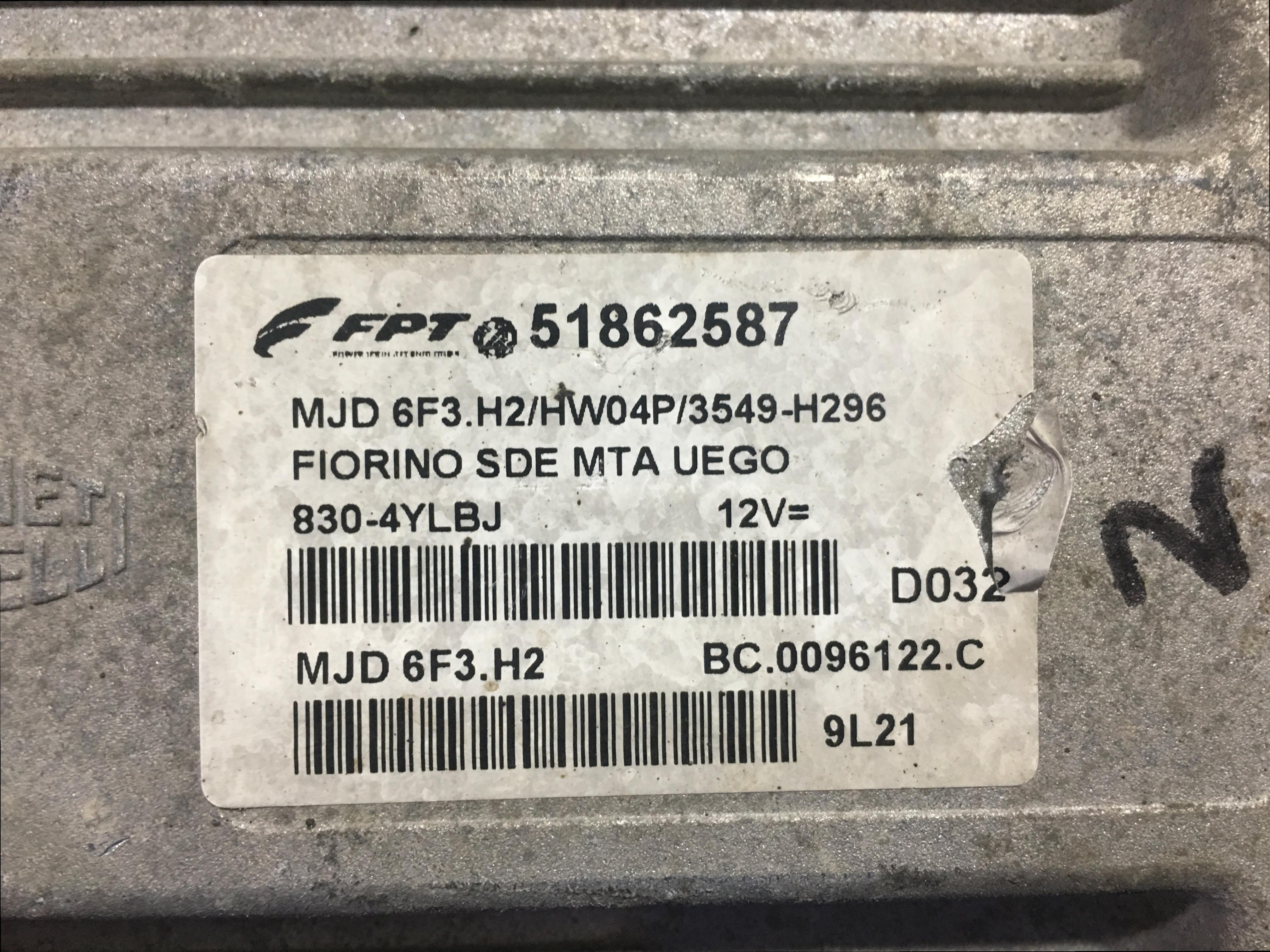 MAGNETI MARELLI MJD 6F3.H2 BC.0096122.C FIAT FIORINO 1.3 JTD 75HP 51862587 HW04P 3549H296