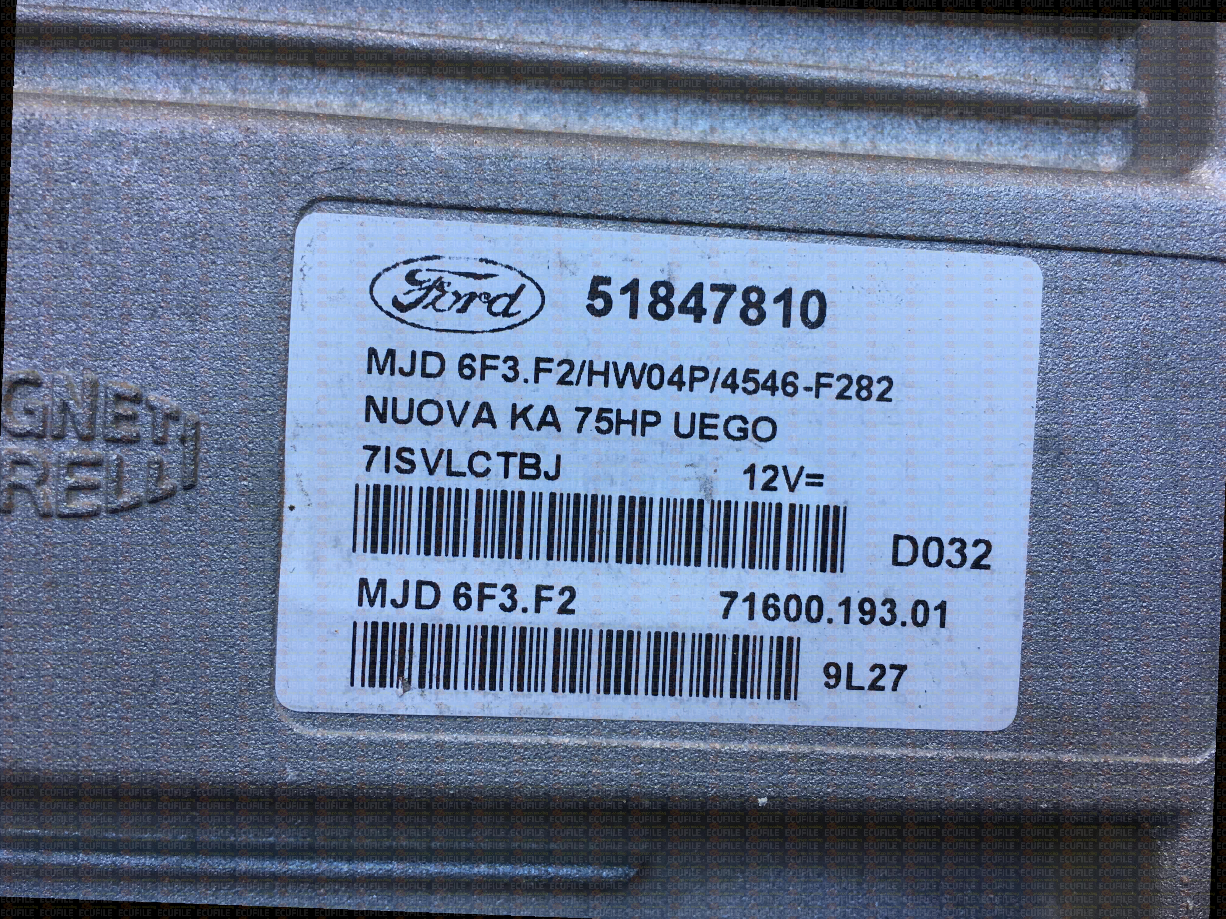 MAGNETI MARELLI MJD 6F3.F2 71600.193.01 FORD KA 1.3 16V TDCI 75HP 51847810 HW04P 4546F282