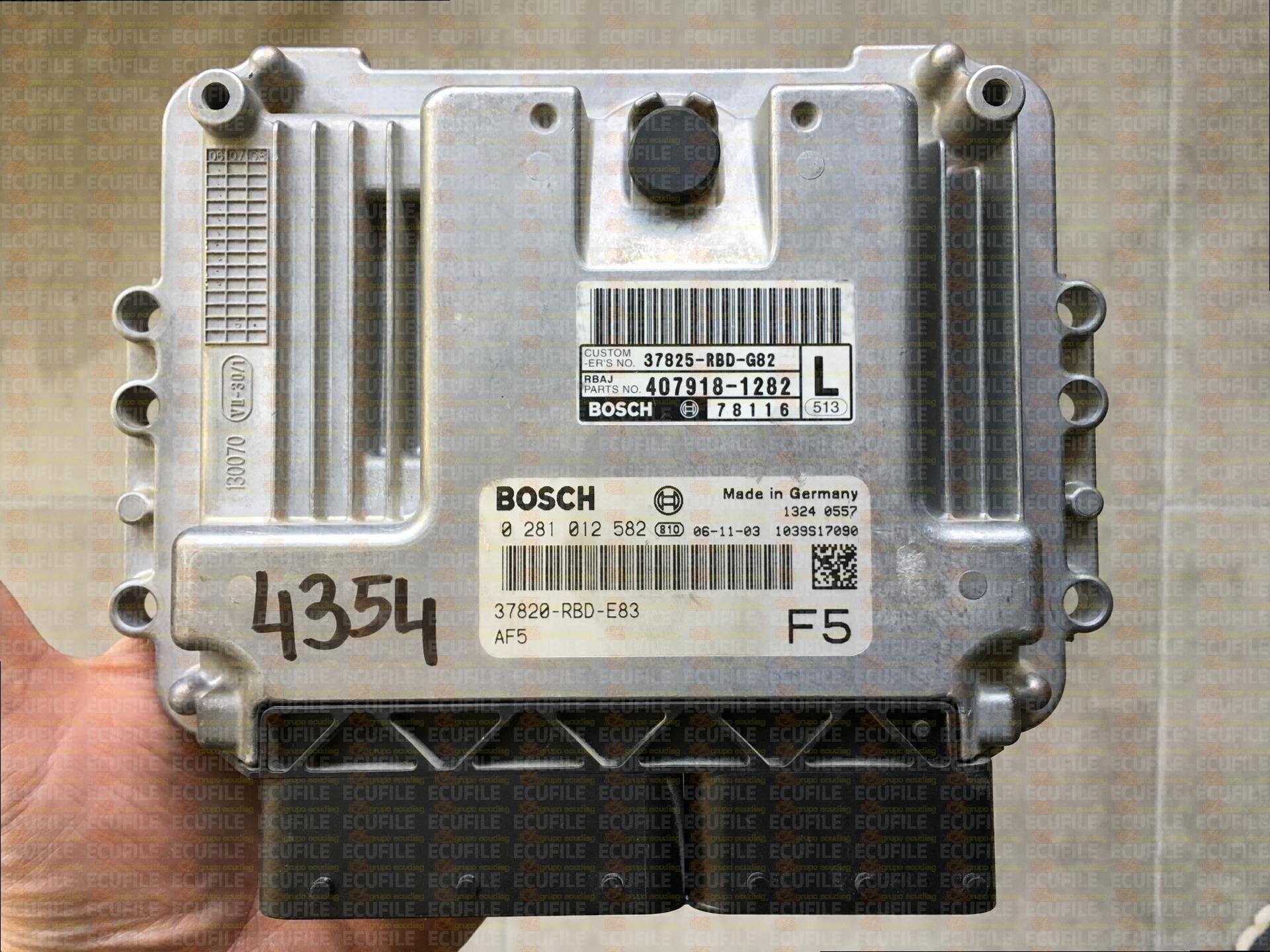 BOSCH EDC16C7-7.11 0281012582 HONDA ACCORD 2.2 CDTI 37820-RBD-E83 1037386769
