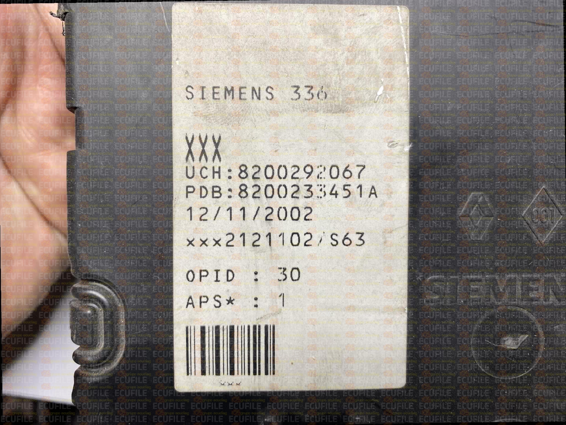 SIEMENS UCH X84 N2-INT S118400200H RENAULT MEGANE II SCENIC 8200292067 - SW 0B.20